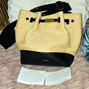 DeMellier Black and Tan Woven Bag